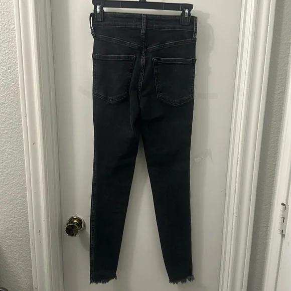 NWT Free People We the Free Raw Hem High-Rise Jegging Washed Black Denim Jeans - Picture 7 of 11